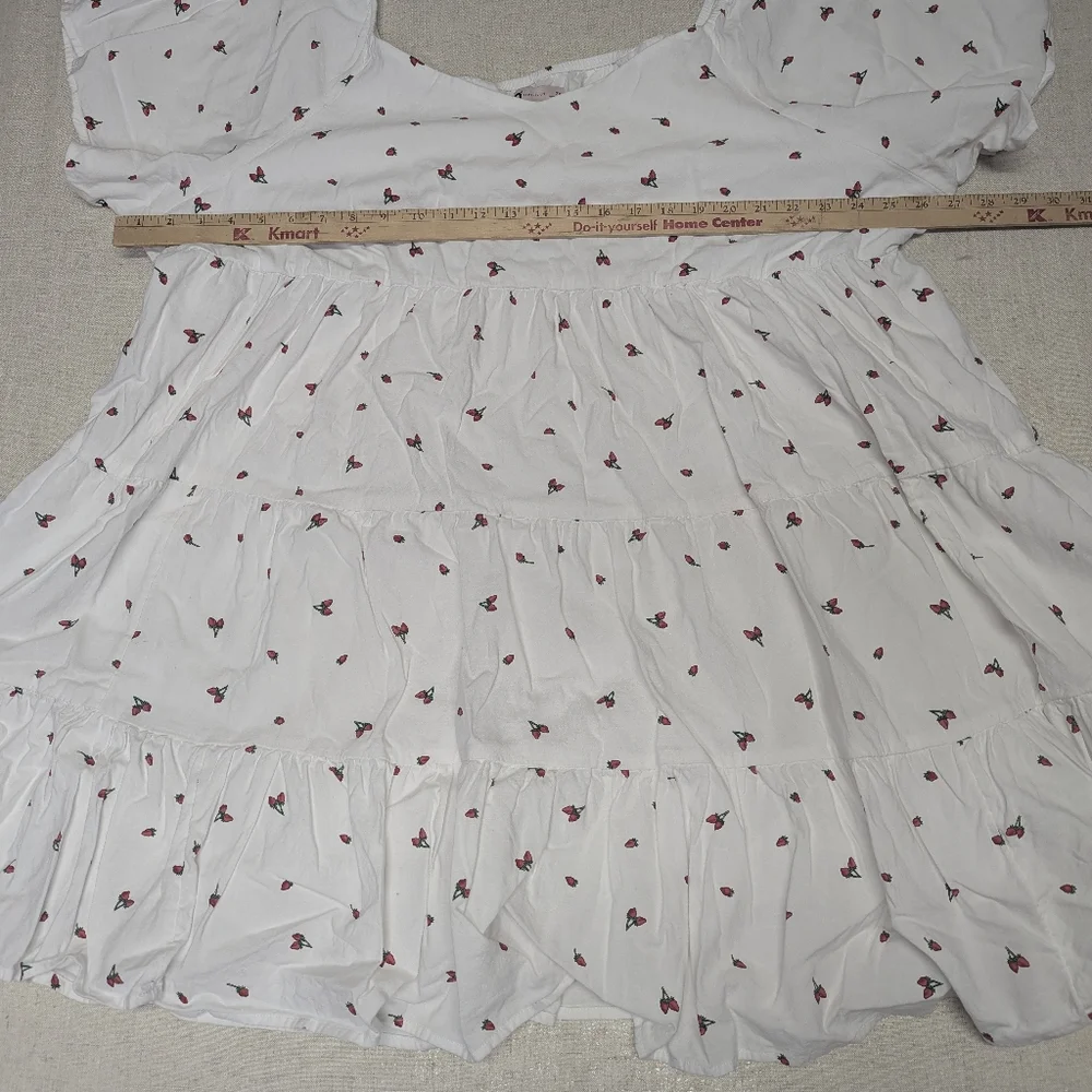 SO 🍓 Strawberry Tiered MIDI Dress - Plus Size 3X - Picture 10 of 13